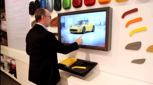 Automotive Dealership Showroom Touch Monitor Touchscreen Experience by Horizon Display Tesla